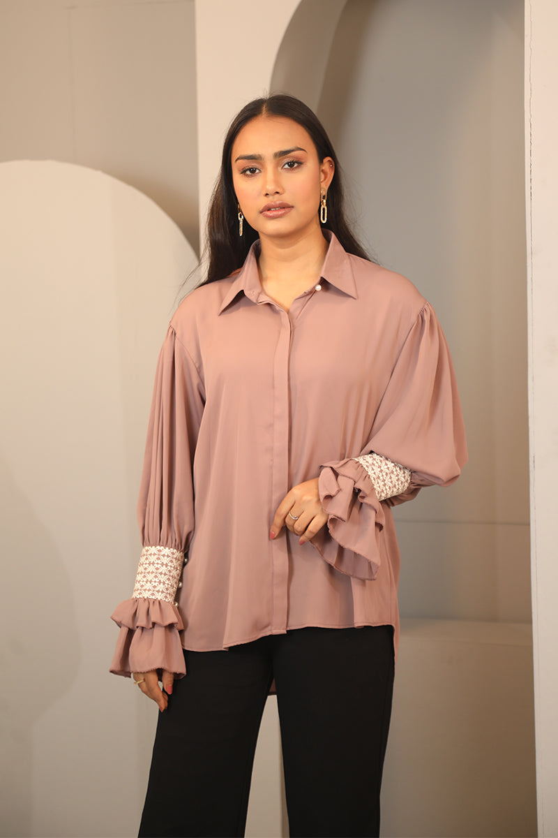 Showstopper Mauve Cherry georgette Shirt Women 1223 000275
