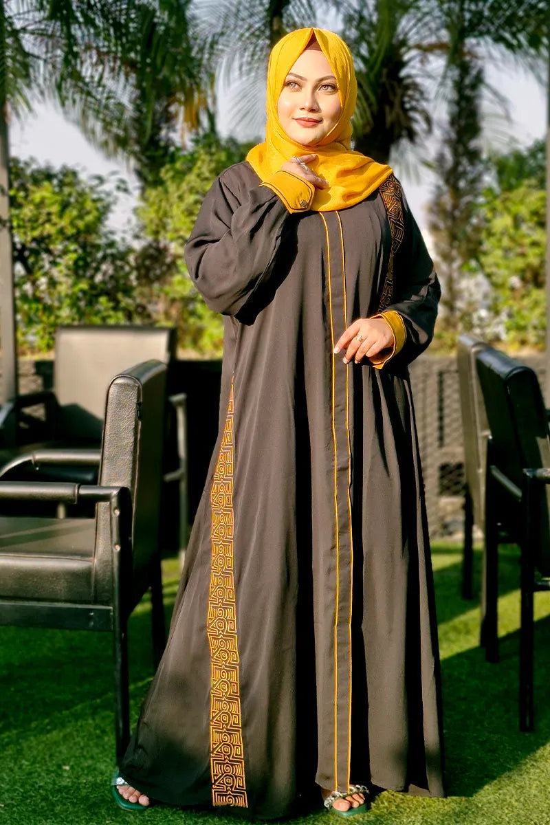 Hiba Black Cherry Georgette Abaya Women 0224 000252