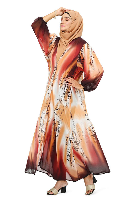 Hiba Maroon shaded georgette fabric Shrug Women 0723 000202 - showstopperbd.com