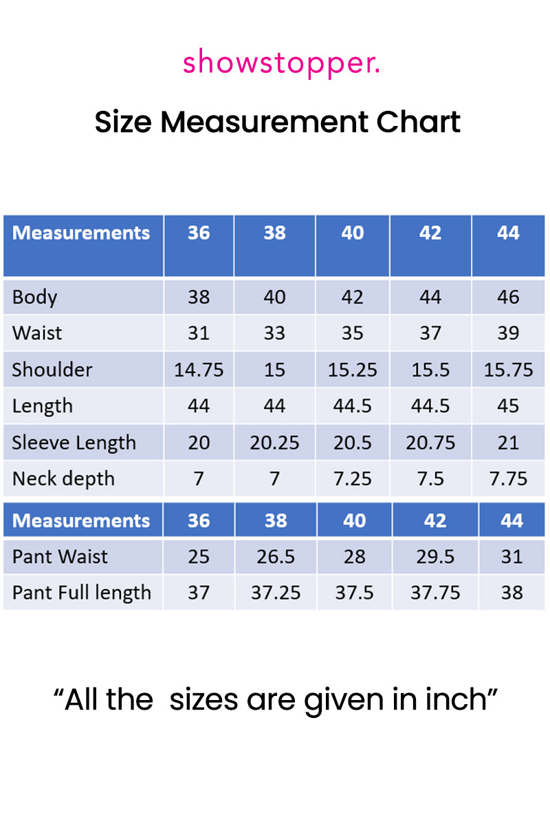 Showstopper Indigo Bloom Kurti set 0925 000441