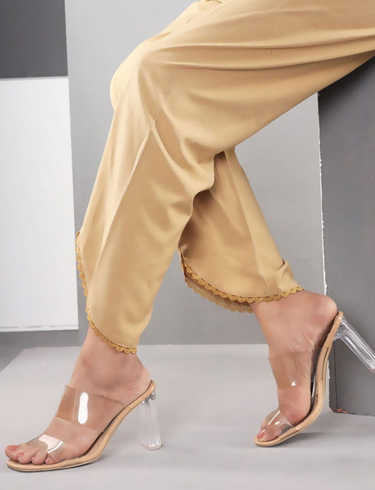 Showstopper Beige Cashmilon Fabric Tulip Pant Women P01 - showstopperbd.com