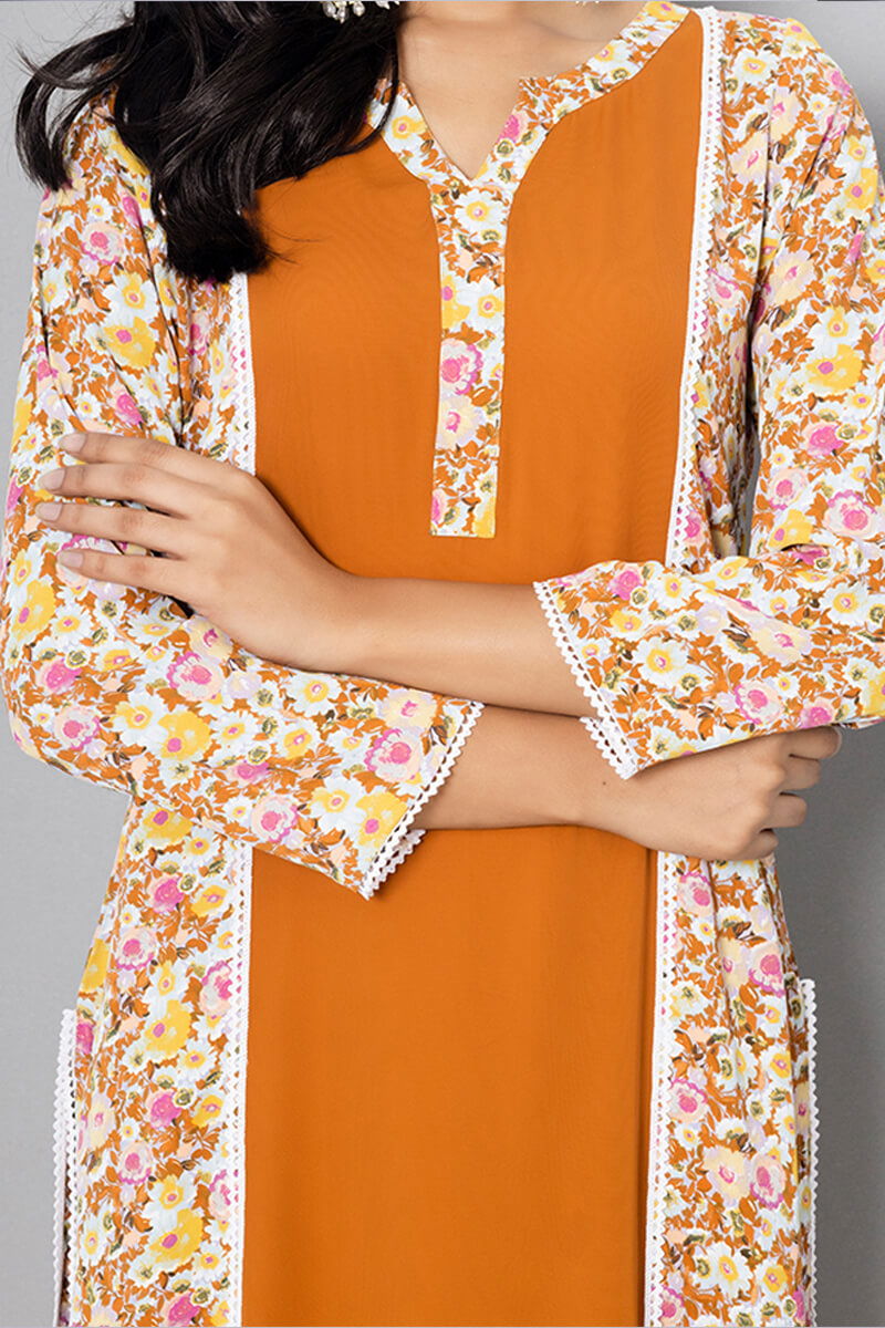 Showstopper Brown Cherry Georgette Kurti Women J06 - showstopperbd.com