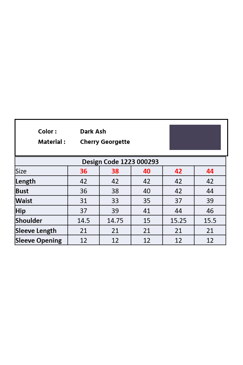 Showstopper Dark Ash Cherry Georgette Kurti Women 1223 000293 - showstopperbd.com