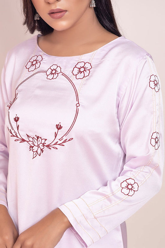 Showstopper Lavender Crepe Silk Kurti Women 020 - showstopperbd.com