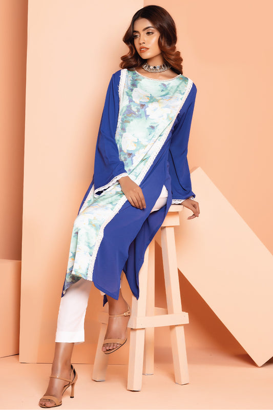 Showstopper Royal Blue Cherry Georgette Kurti Women J08