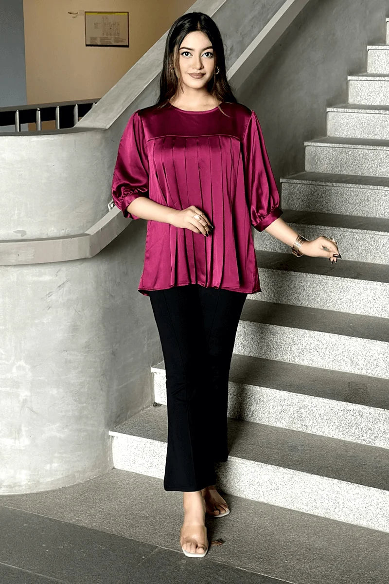 Showstopper Zenith Pleat Loose Fitted Tops 0525 000411