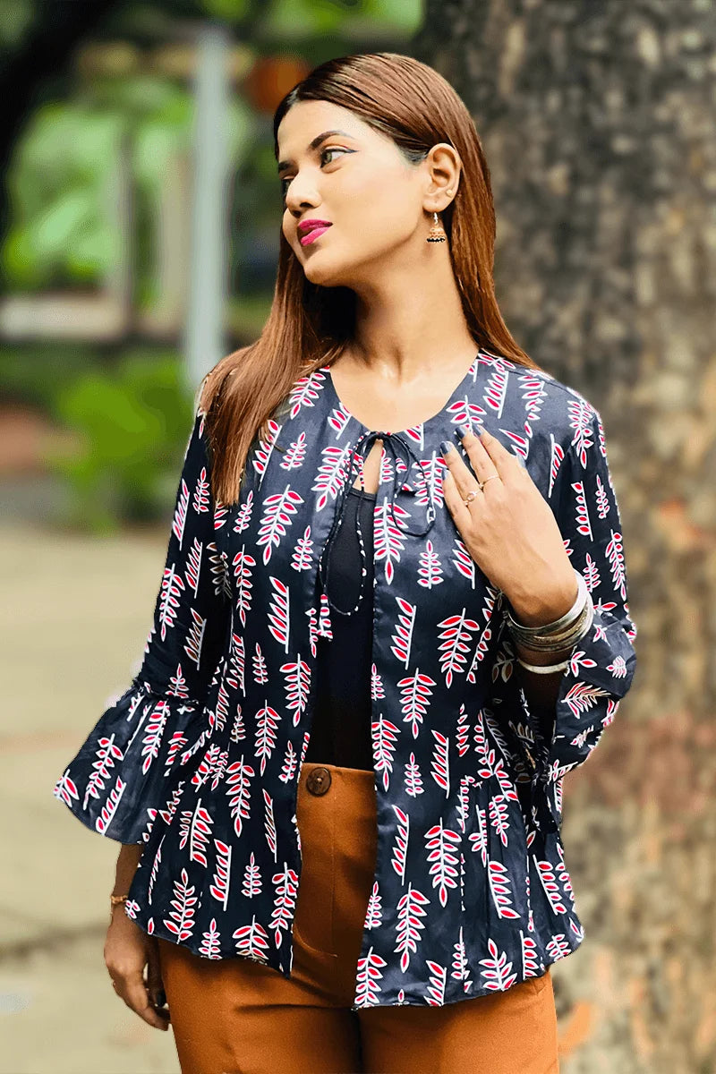 Showstopper Noir Tassel Loose Fitted Koti  0525 000406