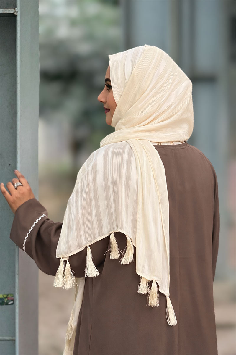 Coffee Silk Abaya+ Hijab (Combo) 0226 000465