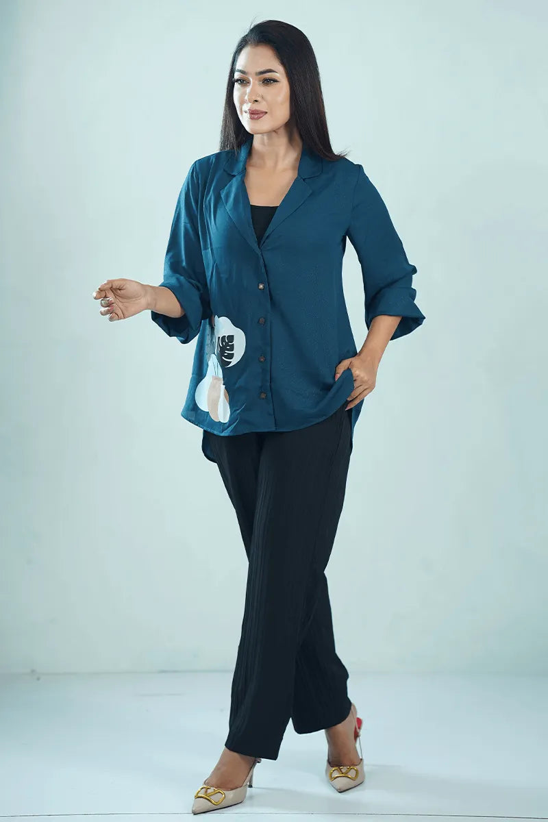 Showstopper Midnight Teal Luxe Shirt 1224 000351