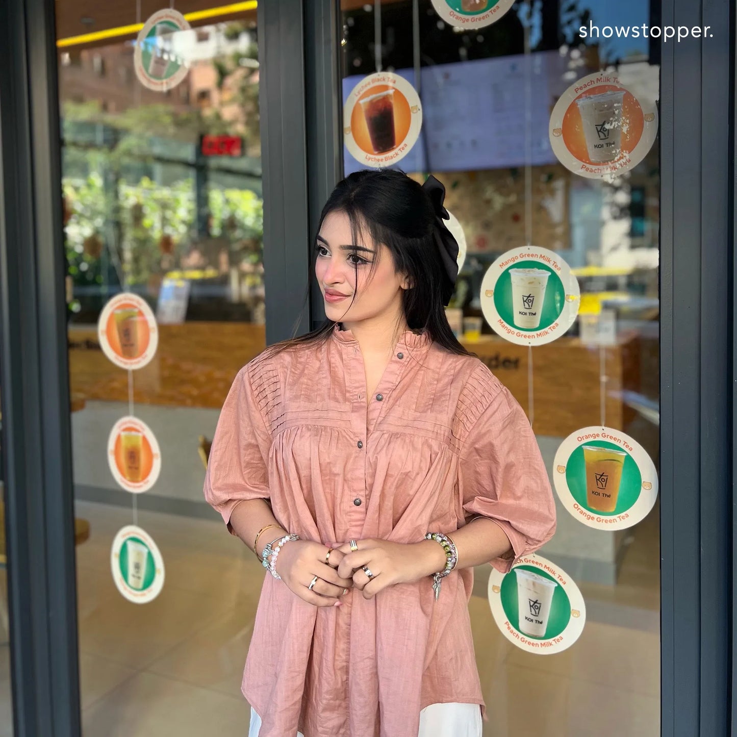 Showstopper Pastel peach Brown Tops Woman1024 000342