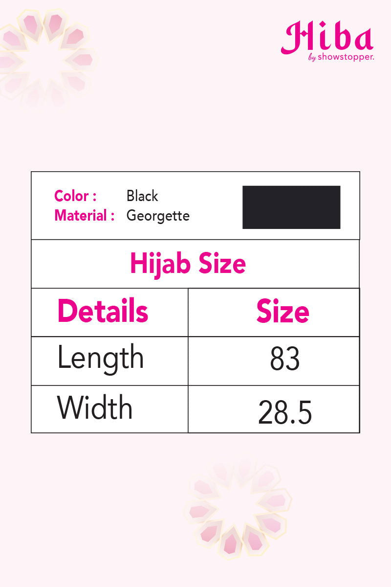 Hiba Black Georgette Hijab Women 0223 000154 - showstopperbd.com