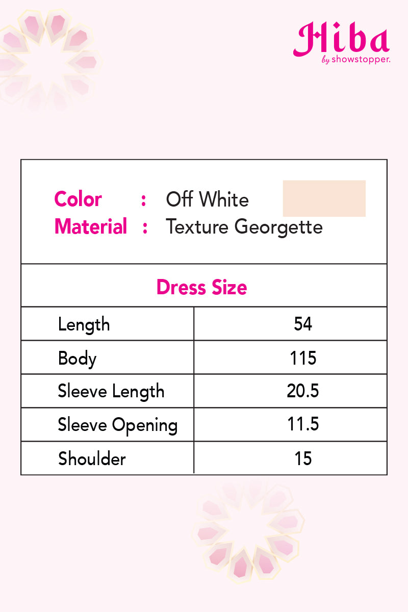 Hiba Off White Texture Georgette Abaya Women 0223 000148 - showstopperbd.com
