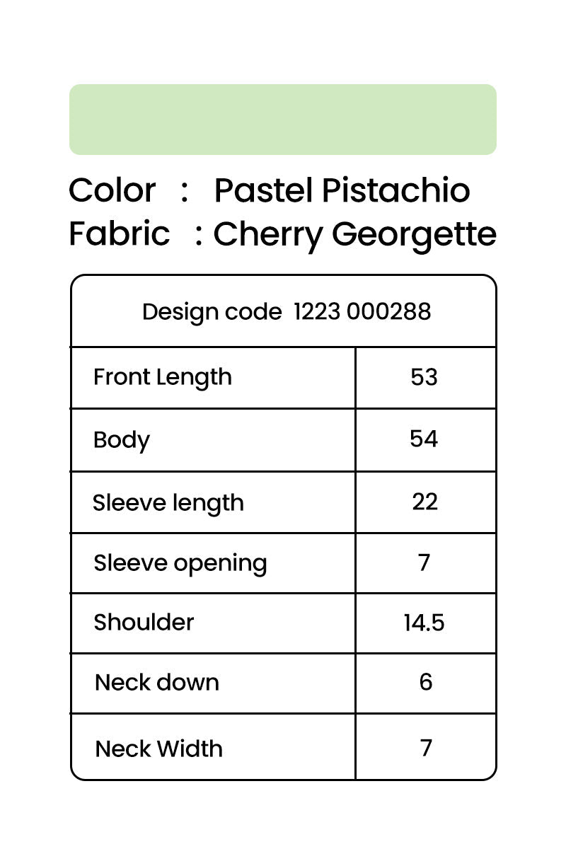 Hiba Pastel Pistachio Cherry Georgette Abaya Women 1223 000288 - showstopperbd.com