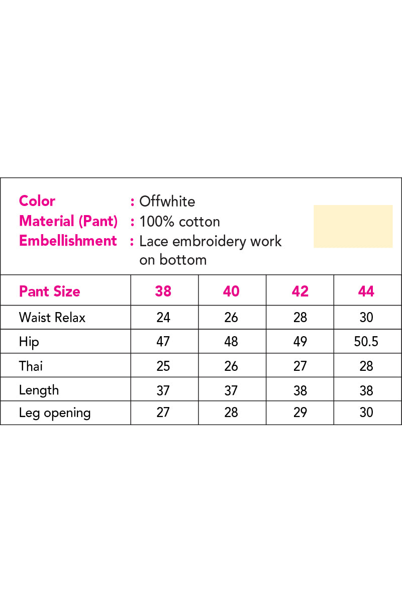 Showstopper Off White Cotton Palazzo Women 0523 000190