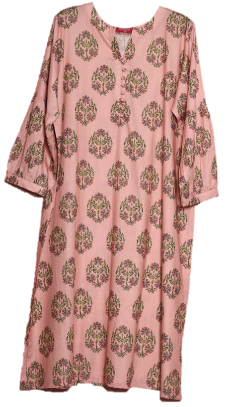 Showstopper Peach Cotton Kurti Women 0523 000173