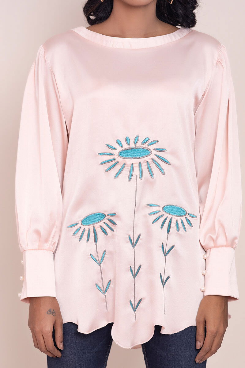 Showstopper Baby Pink Crepe Silk Top Women 003 - showstopperbd.com