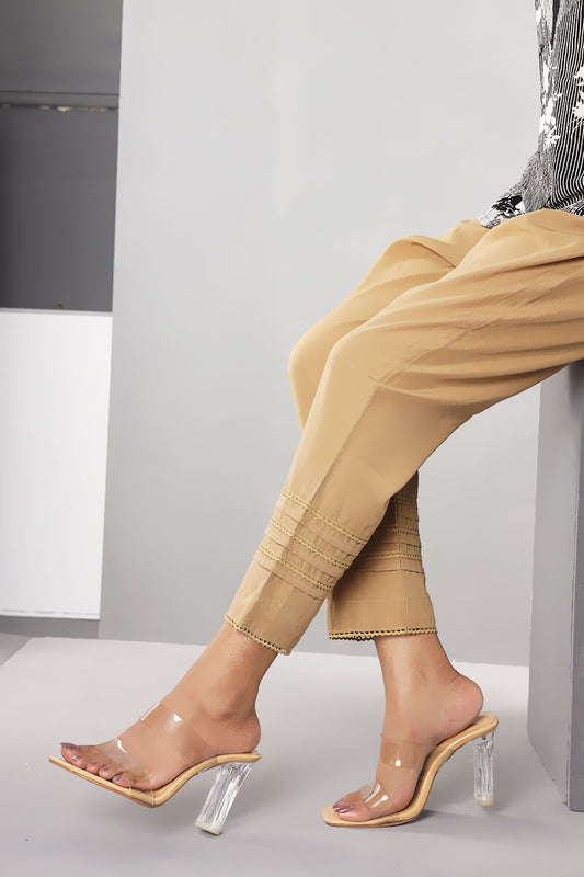 Showstopper Beige Cashmilon Fabric Straight Pant Women P02 - showstopperbd.com