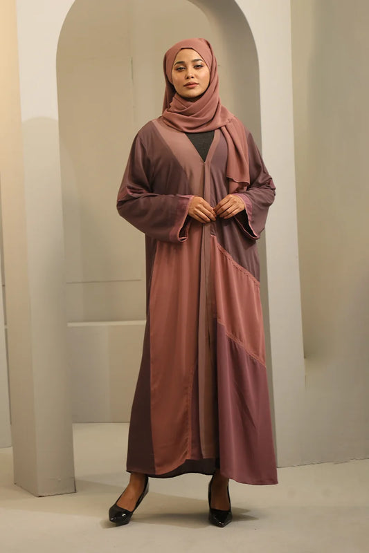 Hiba Mauve Cherry Georgette Abaya Women 0224 000258
