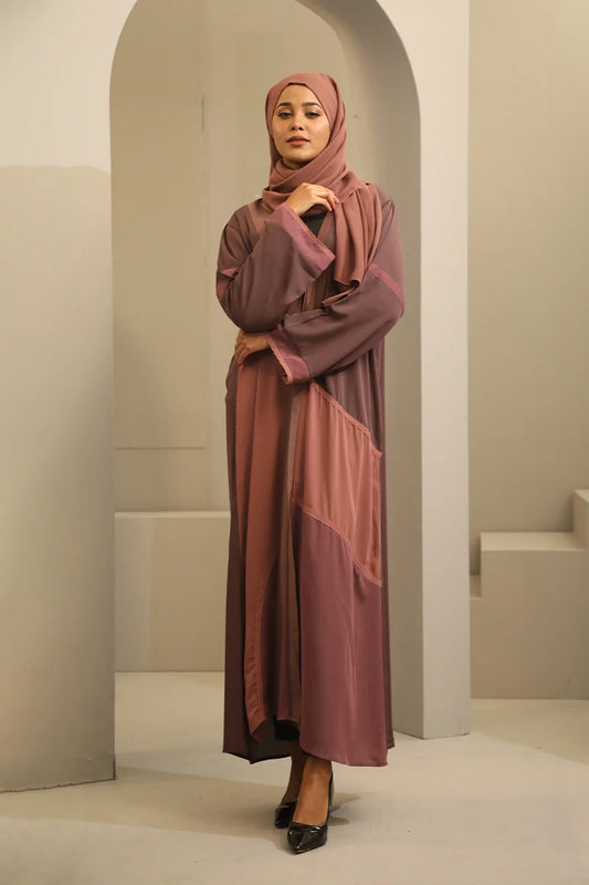 Hiba Mauve Cherry Georgette Abaya Women 0224 000258