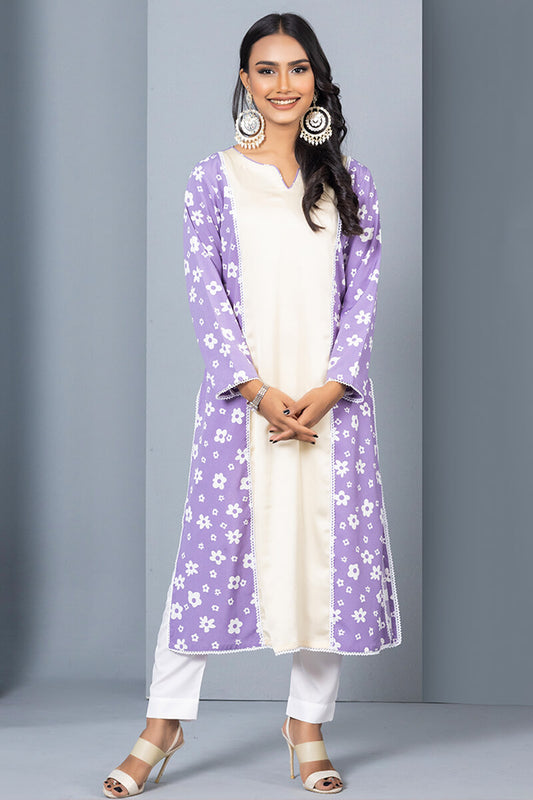 Showstopper Off White Crepe Silk Kurti Women J06